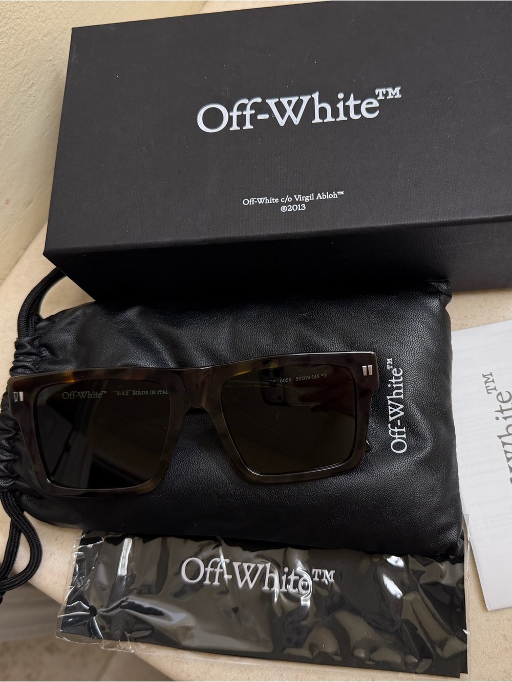 Off-White Lawton Tortoise Square Sunglasses